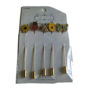 NEW Sewology All Pin Set 6 Pieces Bugs Bee Ladybug Butterfly Beehive Flower